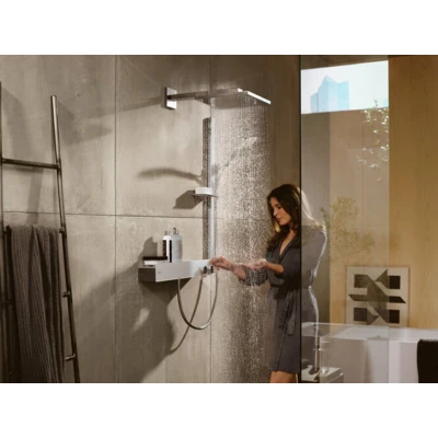 Afbeelding van Hansgrohe Raindance E Square hoofddouche E300 1jet met douchearm 39cm 30x30cm brushed bronze