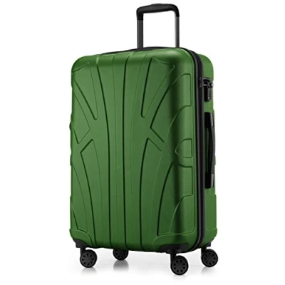 Afbeelding van Suitline Harde koffer met uitbreidbare hardshell hoes, TSA, (S, M &amp; L), zwart, Groen