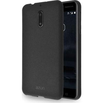 Afbeelding van Azuri flexible cover with sand texture zwart voor Nokia 6