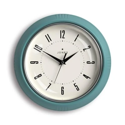 Afbeelding van Jones Clocks® Wandketchup Ronde retro dinerklok 25 cm Wintertaling Ideaal voor keuken, woonkamer, kantoor of slaapkamer Gemakkelijk af te lezen cijfers