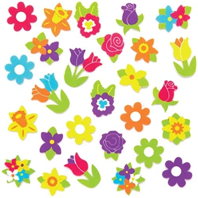 Afbeelding van Baker Ross Lente bloemen schuim stickers 120 delige set