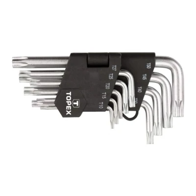 Afbeelding van TOPEX 35D960 Haakse schroevendraaierset T10, T15, T20, T25, T27, T30, T40, T45, T50 Chroom vanadium staal 9