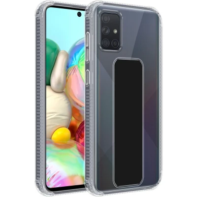 Afbeelding van Cadorabo Hoesje geschikt voor Samsung Galaxy A51 4G / M40s in ZWART Beschermhoes gemaakt van flexibel TPU silicone Cover Case met houder en standfunctie