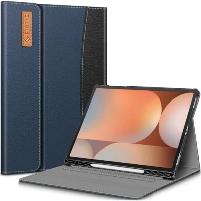 Afbeelding van Fintie beschermhoes voor Samsung Galaxy Tab S10+ Plus/S9 FE+ Plus/S9+ Plus 12,4 inch tablet, met meerdere hoeken, S penhouder en documentenvak, blauw