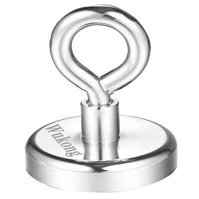 Afbeelding van Wukong Neodymium magneten, extra sterk, zeldzame aardemagneet, ronde oogmagneet, sterke trekkracht 90 kg, perfect voor magneetvissen, wetenschap, industrie en berging