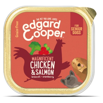 Afbeelding van Edgard&amp;Cooper Kuipje Chicken Salmon Senior Hondenvoer Kip Zalm Broccoli 150 g Graanvrij