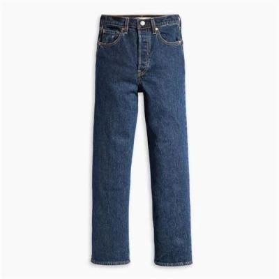 Image de Levi&#039;s Ribcage Straight Ankle Jeans Femme, Salsa Dark Stone, 25W / 31L