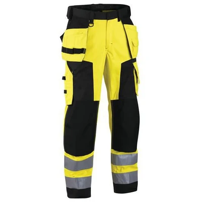 Image de Pantalon artisan softshell haute visibilité jaune fluorescent/noir