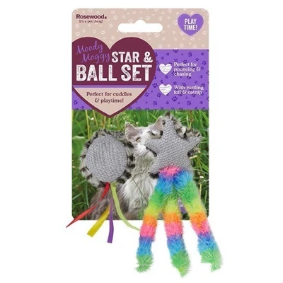 Afbeelding van Rosewood Moody Moggy Ster En Bal Set 28X8X5 CM