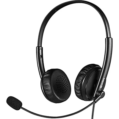 Afbeelding van Sandberg 126 21 hoofdtelefoon/headset Hoofdtelefoons Bedraad Hoofdband Kantoor/callcenter Zwart