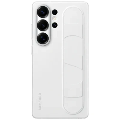 Image de Samsung Standing Grip Silicone Back Cover Blanc Galaxy S25 Ultra