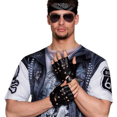 Afbeelding van Punkers verkleed handschoenen voor volwassenen Carnaval artikelen