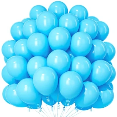 Afbeelding van Teselife 100 stuks latexballonnen Voor mannen en jongens verjaardag, babyshower, jubileum, verloving, afstudeerfeest, festival, 30,5 cm, mat hemelsblauw