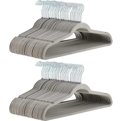 Afbeelding van Amazon Basics 100 stuks fluwelen kleerhangers voor kostuums, grijs