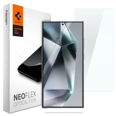 Afbeelding van Spigen NeoFlex displaybeschermfolie compatibel met Samsung Galaxy S24 Ultra, 2 stuks, krasbestendig, TPU folie, vloeibare installatie,