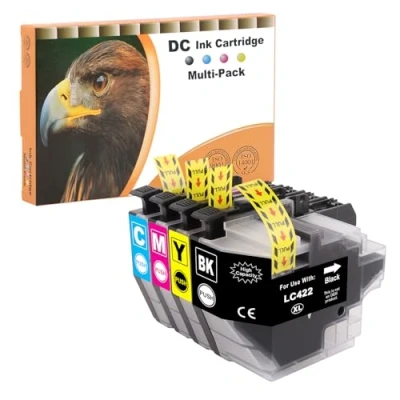 Afbeelding van D&amp;C 4 stuks LC422XL inktcartridges compatibel met Brother LC 422XL 422 voor MFC J5340DW, J5345DW, J5740DW, J6540DW, J6940DW (zwart, cyaan, magenta, geel)