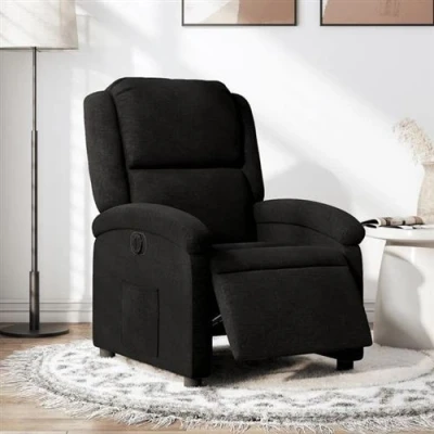 Afbeelding van vidaXL Fauteuil verstelbaar elektrisch stof zwart