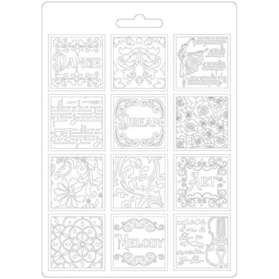 Afbeelding van Stamperia Passion Patchwork Music Soft Mould A5 (K3PTA576)