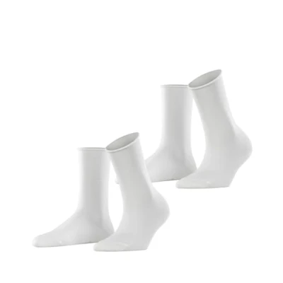 Image de ESPRIT Basic Pure 2 Pack W SO coton unies lot de paires, Chaussettes Femme, Blanc (White 2000), 35 38