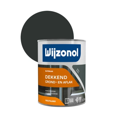 Afbeelding van Wijzonol Dekkend Grond en Aflak Halfglans Zwart 9450 750 ml