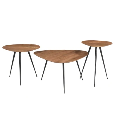 Afbeelding van Loua organische salontafels set van 3 naturel