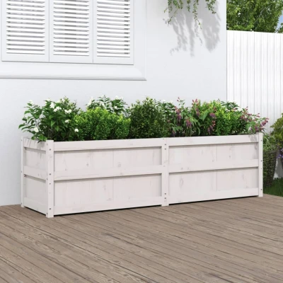 Afbeelding van Plantenbak 180x50x50 cm massief grenenhout wit