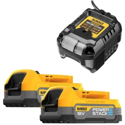 Image de DEWALT DCB1102E2 QW Kit de chargement la batterie 18V XR (2x 1.7Ah POWERSTACK + chargeur DCB1102)