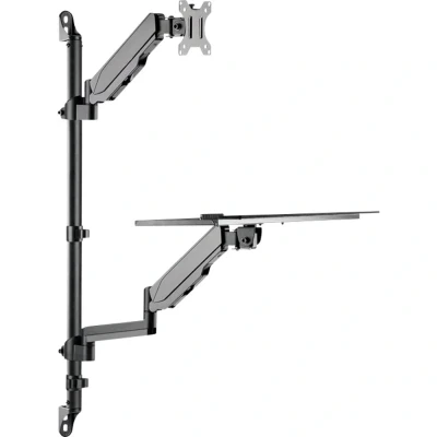 Afbeelding van Neomounts WL90 325BL1 werkstation 1 scherm, toetsenbord en muis 17 32&quot; hoogteverstelling 44 95 cm wandmontage zwart
