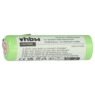 Afbeelding van vhbw Accu compatibel met Philips Philishave HQC281, HQG265, HQT360, HQT364, HQT368 tondeuse (2000 mAh, 1,2 V, NiMH)