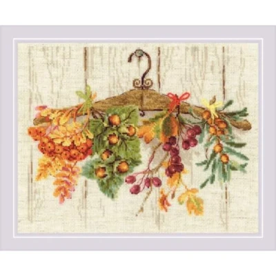 Afbeelding van Riolis borduurpakket Gifts of Autumn borduren 2037 met telpatroon