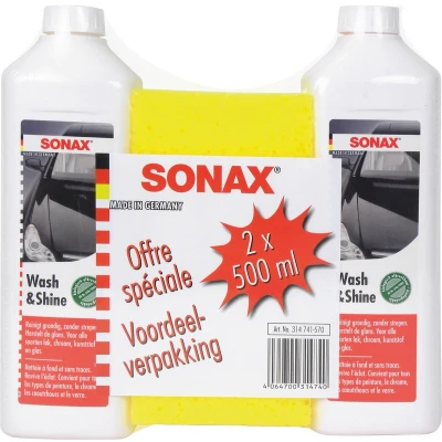 Afbeelding van Sonax Wash&amp;Shine 1 ltr met spons
