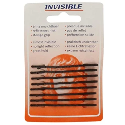 Afbeelding van Invisible Haarschuifjes Bruin Kort 50mm 9 Stuks