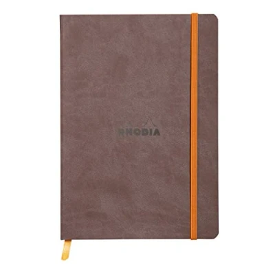 Image de Rhodiarama chocolat 14,8x21 ligné soft ivoire 117403C