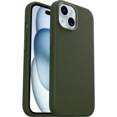Image de OtterBox Symmetry Series Coque de protection pour téléphone portable compatibilité avec MagSafe cuir catus, polyuréthane cactus grove (green) Apple iPhone 15