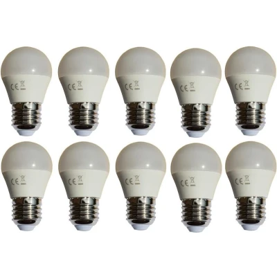 Afbeelding van G45 kogellamp 10 stuks E27 LED lamp 6W=50W warmwit 3000K