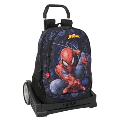 Afbeelding van Schoolrugzak met Wielen Spider Man Attack Zwart 32 x 44 16 cm
