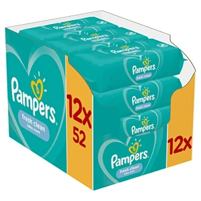 Afbeelding van Pampers Billendoekjes Fresh Clean Navulpak 12x52=624 doekjes