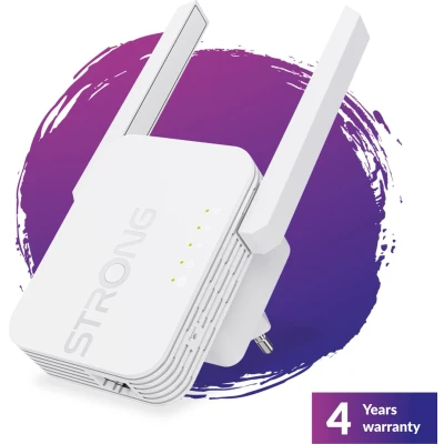 Afbeelding van STRONG Wifi Versterker Repeater 300 Mbps 2,4 GHZ Access Point LAN poort WAN/LAN 2 antennes 4 jaar garantie