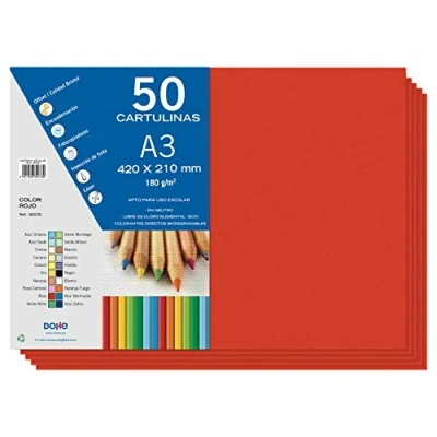 Afbeelding van Dohe 50 vellen A3 karton om te knutselen en printen 21 x 29,7 cm 180 g/m² kantoorbenodigdheden