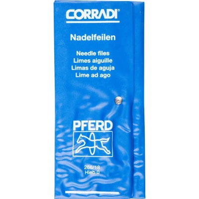 Afbeelding van PFERD 12315092 CORRADI naaldvijlenset Zwitserse kap 0 in PVC roltas Lengte 180 mm 1 stuk(s)