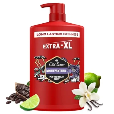 Afbeelding van Old Spice Nightpanther 3 in 1 douchegel en shampoo voor mannen, liter, frisse langdurige geur geurkwaliteit, haar gezicht