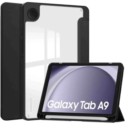 Afbeelding van iMoshion Tablet Hoes Geschikt voor Samsung Galaxy Tab A9 8.7 inch Trifold Hardcase Bookcase Zwart