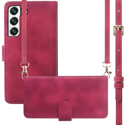 Afbeelding van imoshion Hoesje Geschikt voor Samsung Galaxy S22 met koord Bookcase Rood