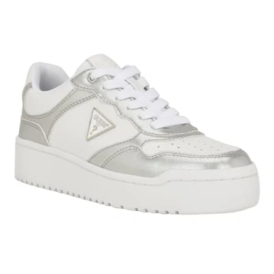 Image de GUESS Baskets Miram pour femme, pointure 10 M US, Blanc/argenté/multicolore 142, 40 EU