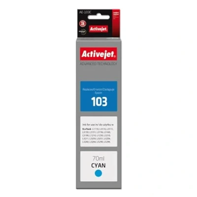 Afbeelding van Activejet AE 103C inkt (vervanging voor Epson 103 C13T00S24A; Supreme; 70 ml; cyaan)