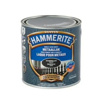 Afbeelding van Hammerite Metaallak Hamerslag Zwart 2,5 liter Kunststof &amp; metaal verf