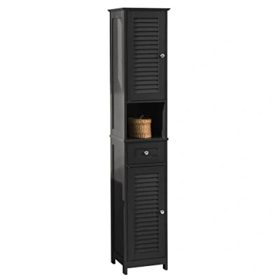 Afbeelding van SoBuy Badkamermeubel, hoge kast, opbergkast, 32 x 30 170 cm (b d h), grijs FRG236 DG