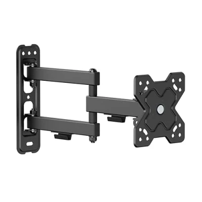 Afbeelding van PureMounts Wandhouder voor tv monitor, universele houder kantelbaar en draaibaar met scharnierarm, max. VESA 100 x mm, schermen van 13 tot 32 inch 20 kg, zwart