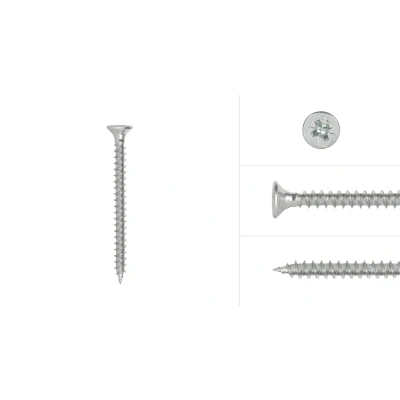 Afbeelding van Wovar Spaanplaatschroeven Verzinkt 4 x 45 mm Pozidrive Voldraad 200 Stuks