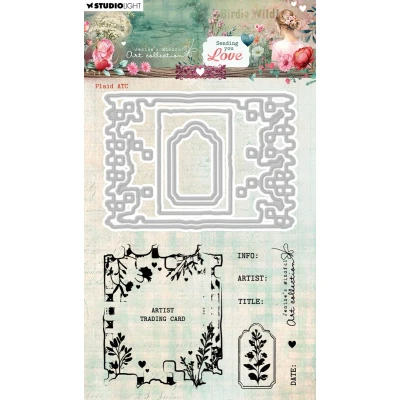 Afbeelding van Stamp &amp; cutting die Plaid ATC JMA Sending you love nr. 93